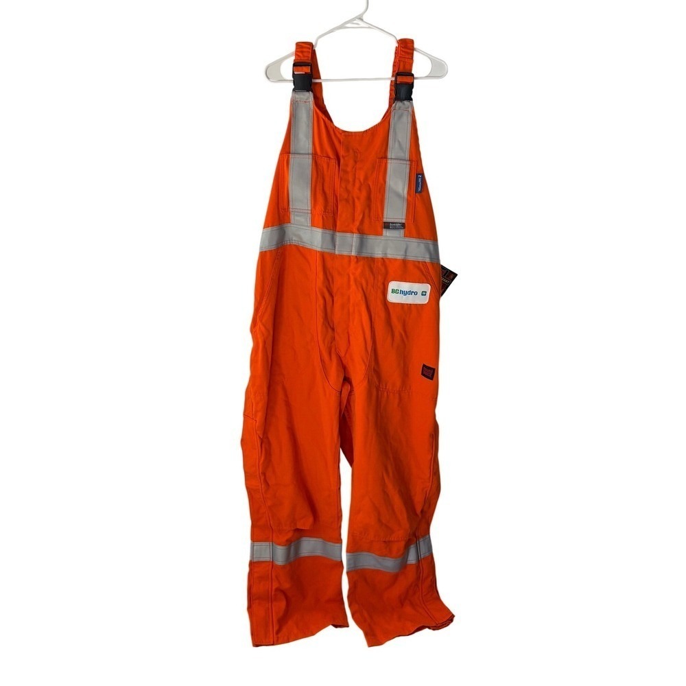 Tough Duck FR High Vis Orange Bib Overalls Tecasafe Plus‎ 2XL BC Hydro NEW